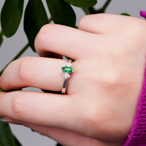 Green Zircon Marquise Stone Ring