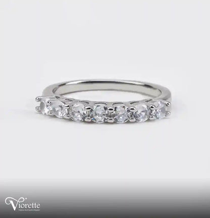 Viorette Classic Zircon Row ring in 925 sterling silver with a row of zircon stones