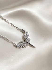 Viorette Guardian Angel Wing necklace in 925 sterling silver with a shimmering wing pendant