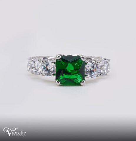 Emerald Princess Cut Ring