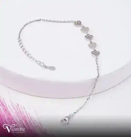 Viorette Heartbeats bracelet in 925 sterling silver with a heartbeat-line motif
