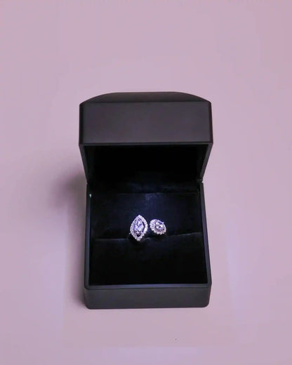Viorette branded jewelry gift box, shown empty, for packaging and gifting