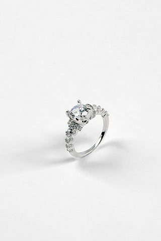 Radiance Solitaire Silver Ring