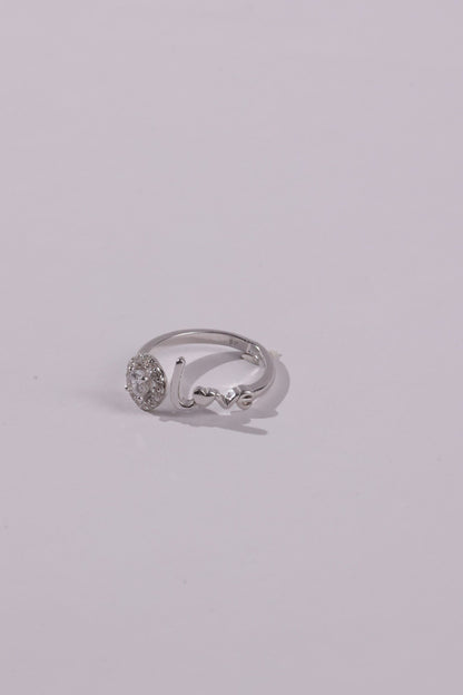 Viorette Love Halo ring in 925 sterling silver with a halo-set heart stone