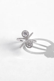Twin Halo Crossover Ring