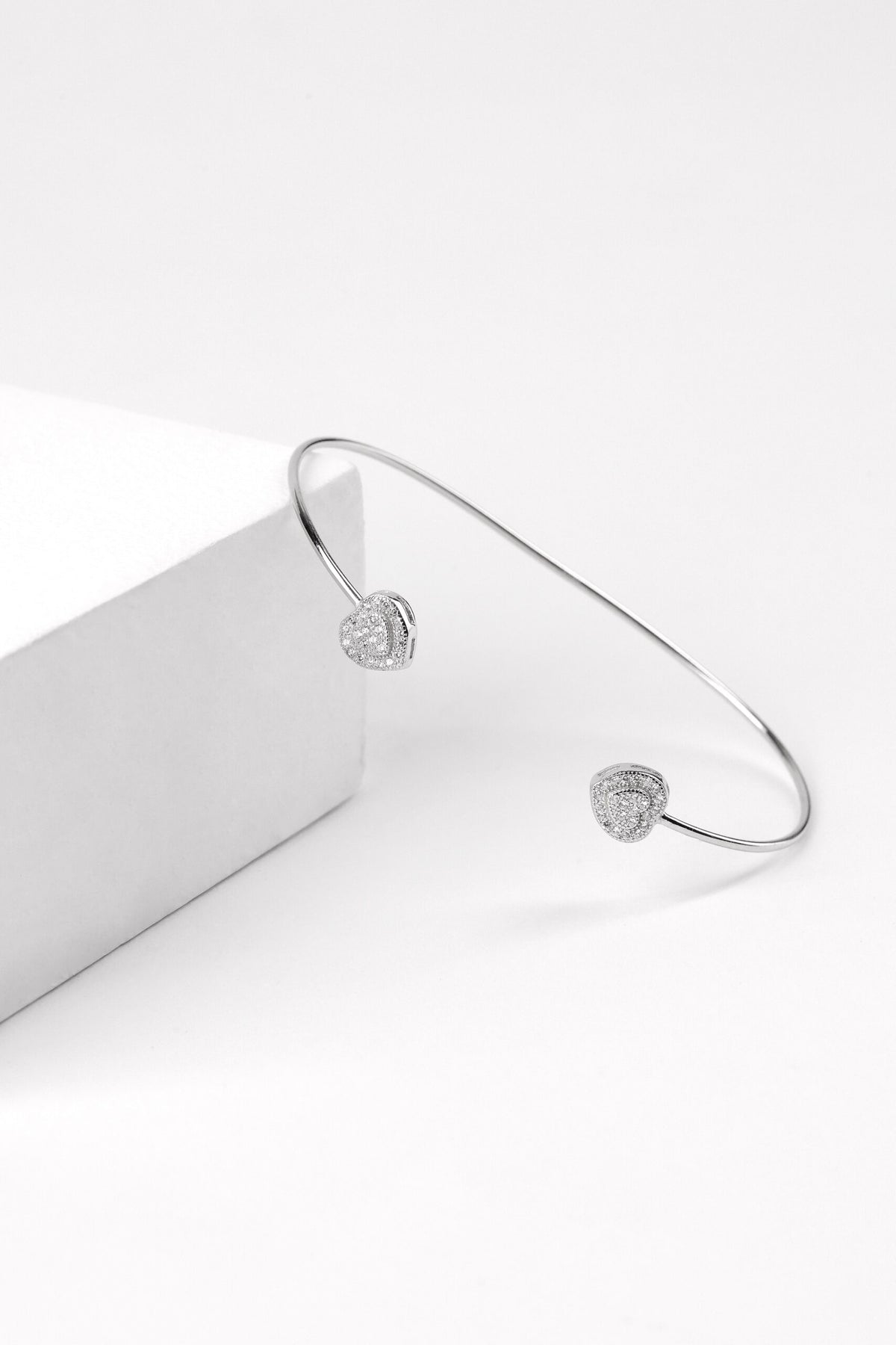 Twin Hearts Open Bangle