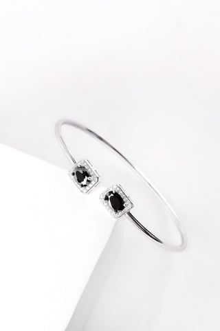 Black Zircon Glow Open Bangle