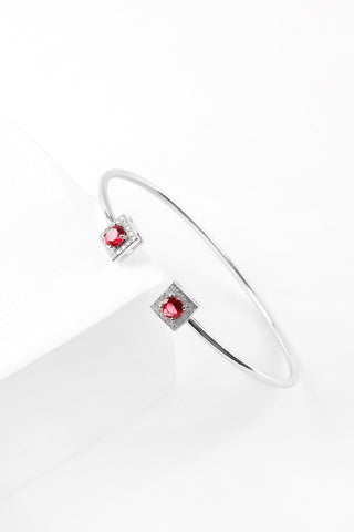 Ruby Square Open Bangle