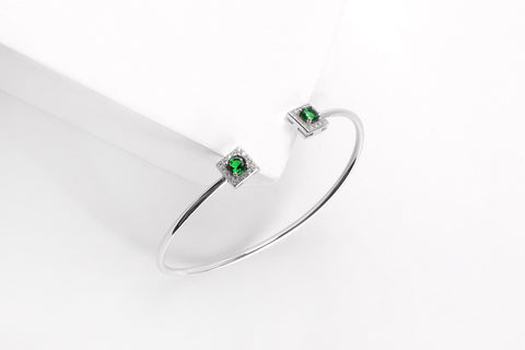Emerald Square Open Bangle
