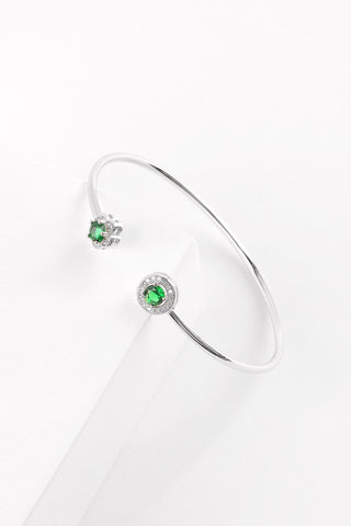 Emerald Bloom Open Bangle