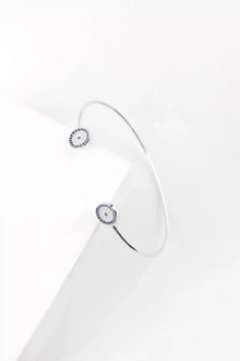 Sapphire Halo Open Bangle