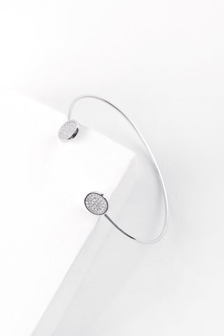Sparkling Disc Open Bangle