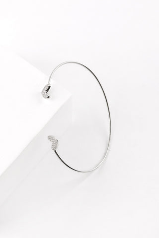 Sparkling Teardrop Open Bangle
