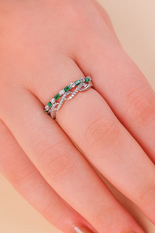 Emerald Twist Ring