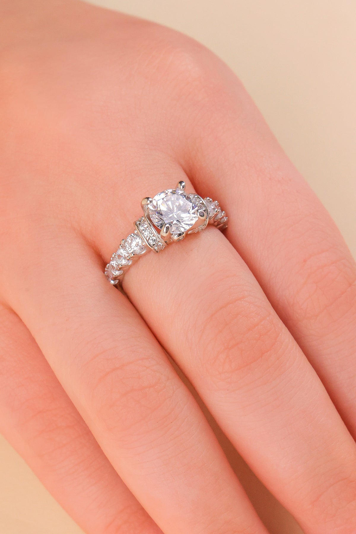 Radiance Solitaire Silver Ring