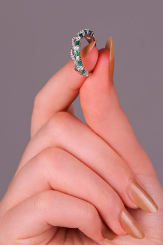 Emerald Twist Ring