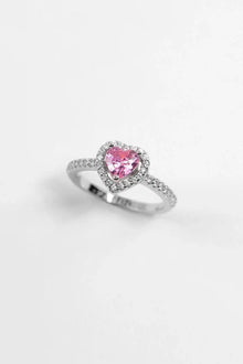 Pink Pandora Silver Heart Ring