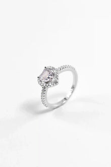 Clear Pandora Silver Heart Ring
