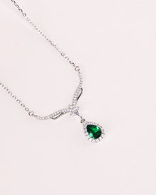 Emerald Radiance Teardrop Necklace