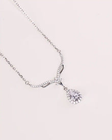 Clear Zircon Radiance Teardrop Necklace