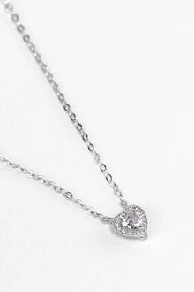 Clear Pandora Silver Necklace With Crystal Heart
