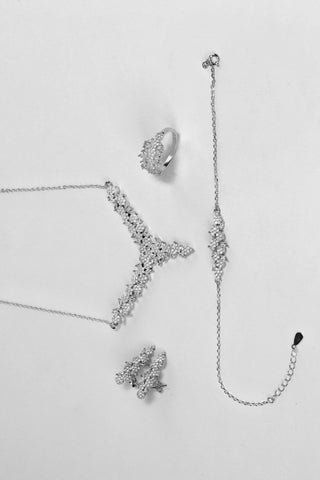 Celestial Radiance Necklace, Bracelet, Ring & Earrings Set