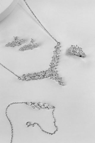 Celestial Radiance Necklace, Bracelet, Ring & Earrings Set