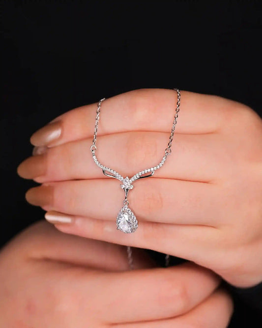 Clear Zircon Radiance Teardrop Necklace