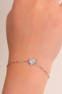Clear Pandora Silver Bracelet with Heart