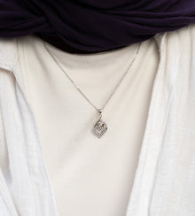 Silver Sculpted Drop Necklace