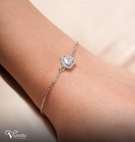 Clear Pandora Silver Bracelet with Heart