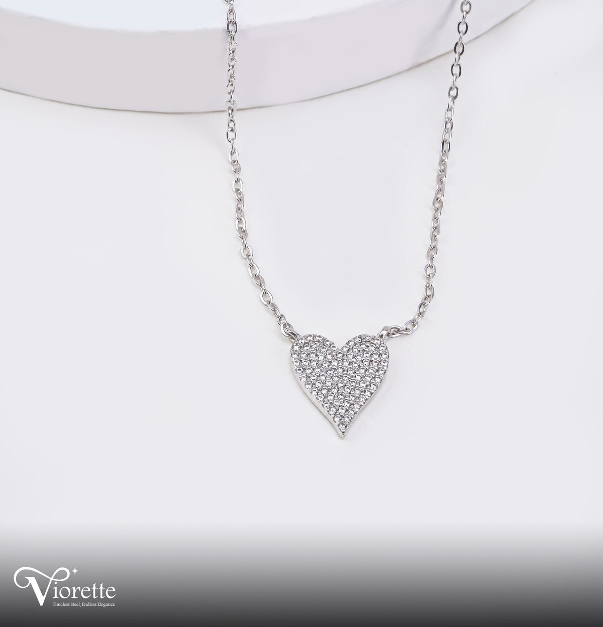 Pavé Heart Pendant Necklace