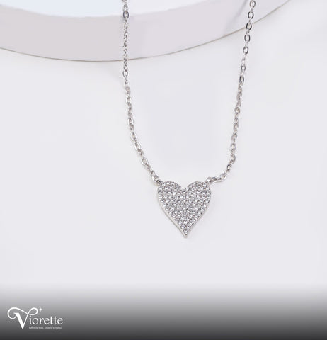 Pavé Heart Pendant Necklace