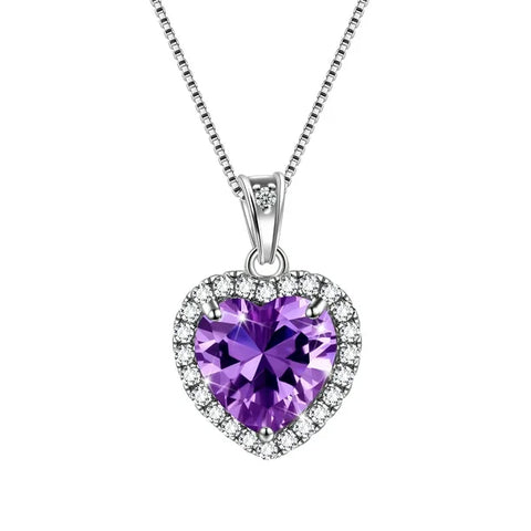 Pandora Silver Necklace With Crystal Heart