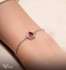 Red Pandora Silver Bracelet with Heart