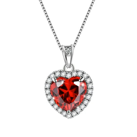 Pandora Silver Necklace With Crystal Heart