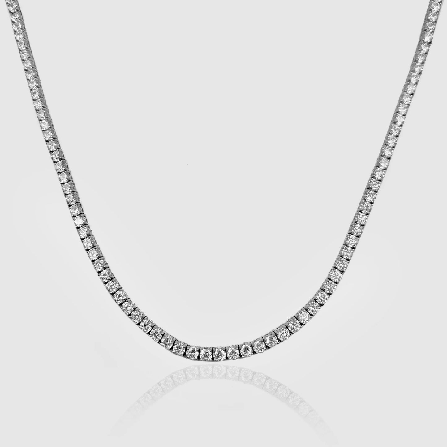 3mm Silver Tennis Necklace