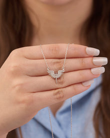 Shimmering Guardian Angel Wing Necklace
