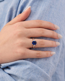 Royal Sapphire Muse Emerald-Cut Ring