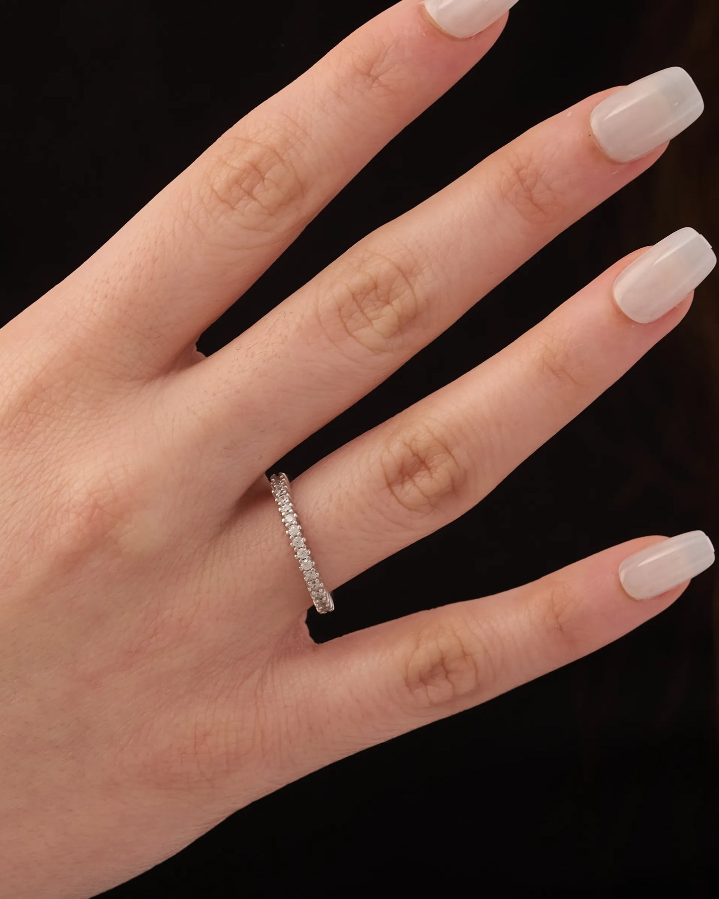 Viorette eternity ring in 925 sterling silver with a continuous line of crystals