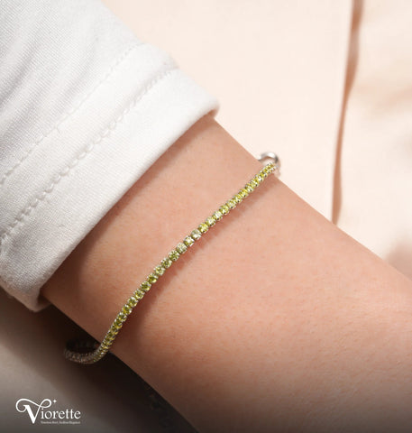 2mm Gold Tennis Silver Bracelet