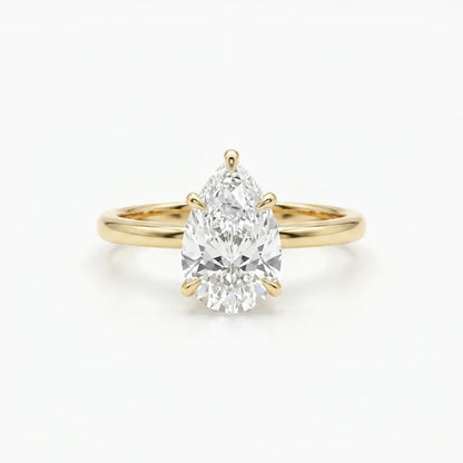 Gold-Plated Pear Cut Teardrop Ring