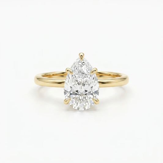 Gold-Plated Pear Cut Teardrop Ring