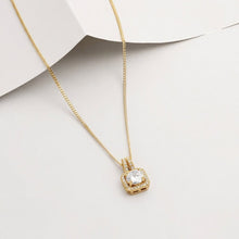 White Square Gold-Plated Silver Necklace