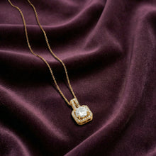 White Square Gold-Plated Silver Necklace