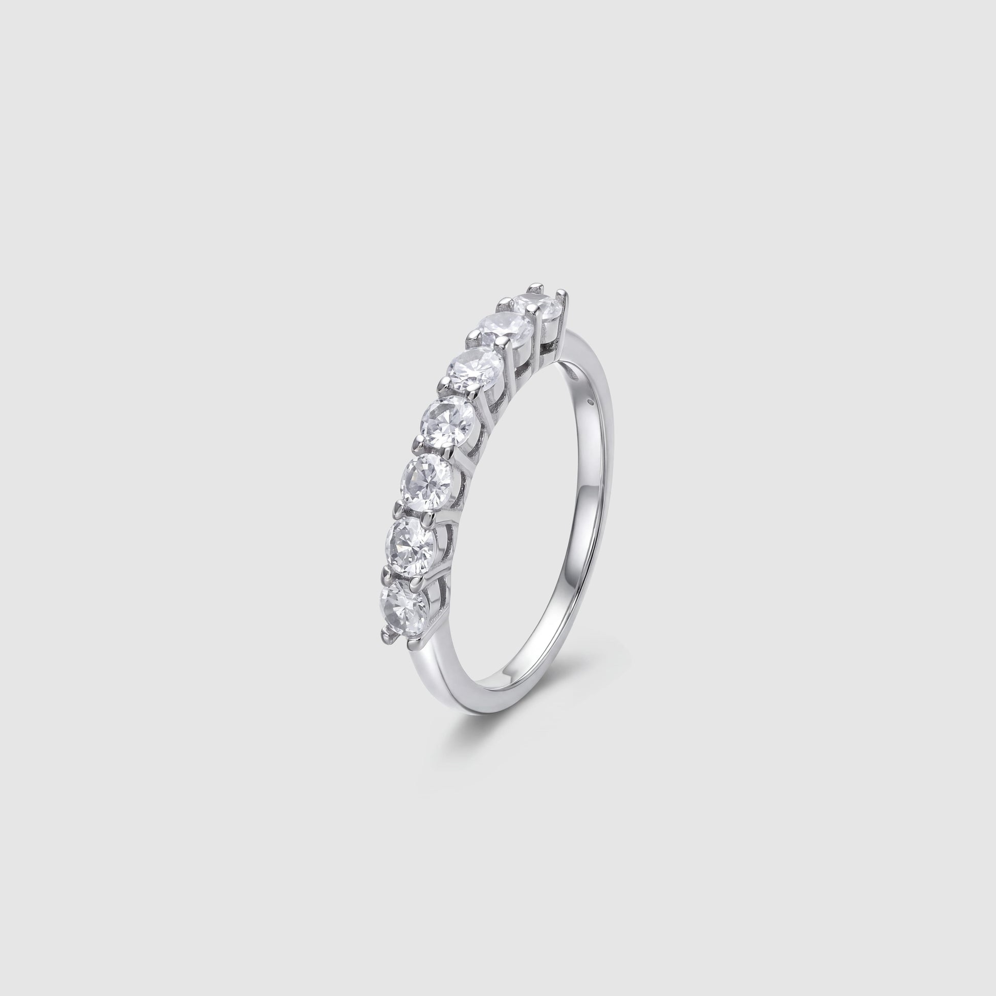 Viorette Classic Zircon Row ring in 925 sterling silver with a row of zircon stones