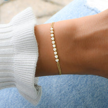 Gilded Radiant Row Double-Strand Bracelet