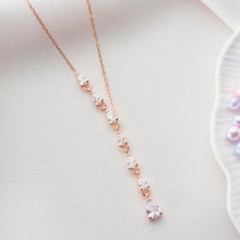 Rose Gold Teardrop Lariat Y Necklace