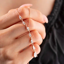 Rose Gold Teardrop Lariat Y Necklace