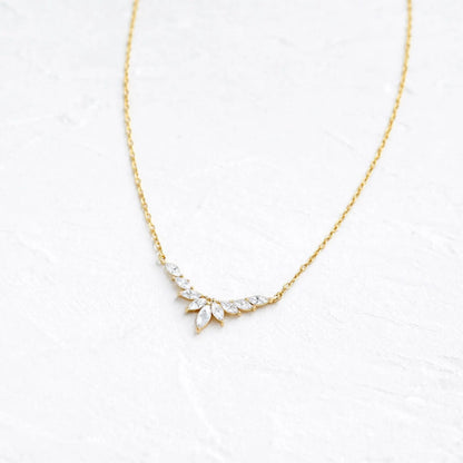 Dainty Gold Plated Marquise Necklace